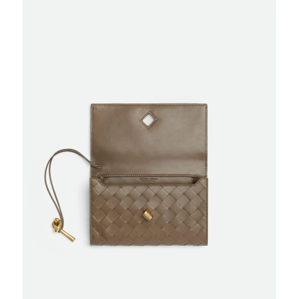 Khaite Women's Andiamo Pouch On Strap in Pinecone - Brown Shoulder & Crossbody Bags - The Lotus Tote Bag - Shop at Luxury Shoes 