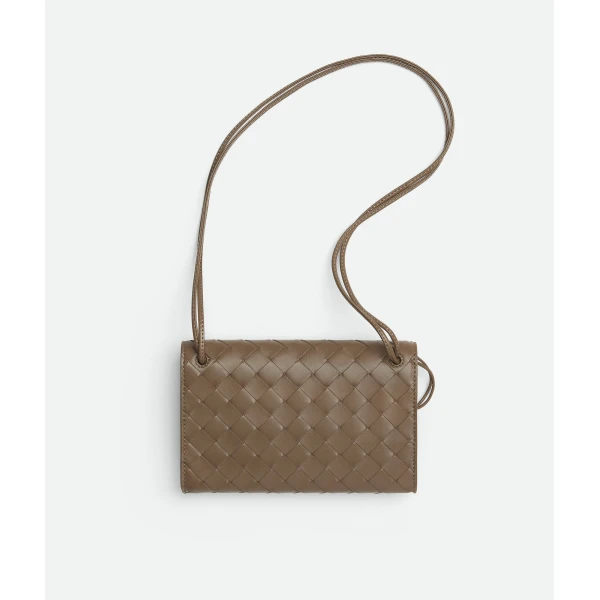 Khaite Women's Andiamo Pouch On Strap in Pinecone - Brown Shoulder & Crossbody Bags - The Lotus Tote Bag - Shop at Luxury Shoes 