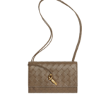 Khaite Women's Andiamo Pouch On Strap in Pinecone - Brown Shoulder & Crossbody Bags - The Lotus Tote Bag - Shop at Luxury Shoes 