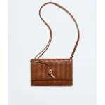 Khaite Women's Andiamo Pouch on Strap in Tannin - Brown Shoulder & Crossbody Bags - The Lotus Tote Bag - Shop at Luxury Shoes 