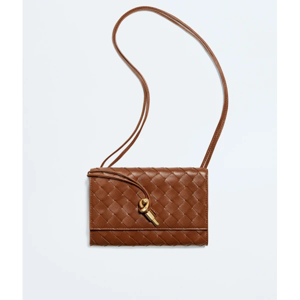 Khaite Women's Andiamo Pouch on Strap in Tannin - Brown Shoulder & Crossbody Bags - The Lotus Tote Bag - Shop at Luxury Shoes 