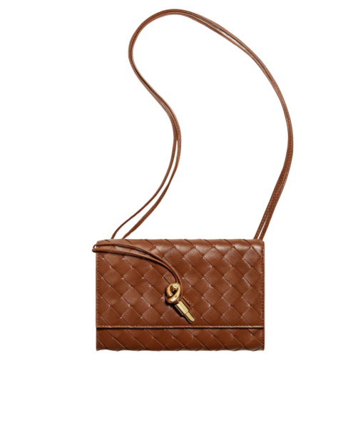 Khaite Women's Andiamo Pouch on Strap in Tannin - Brown Shoulder & Crossbody Bags - The Lotus Tote Bag - Shop at Luxury Shoes 