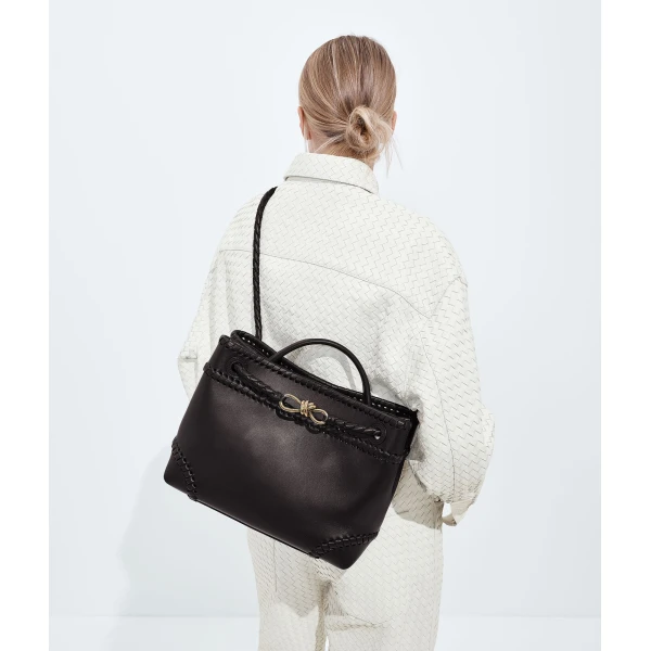 Khaite Women's Andiamo in Espresso - Brown Totes & Top-Handle Bags - The Lotus Tote Bag - Shop at Luxury Shoes 