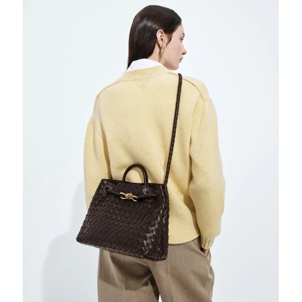 Khaite Women's Andiamo in Fondant - Brown Totes & Top-Handle Bags - The Lotus Tote Bag - Shop at Luxury Shoes 