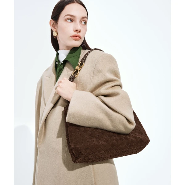 Khaite Women's Andiamo in Fondant - Brown Totes & Top-Handle Bags - The Lotus Tote Bag - Shop at Luxury Shoes 