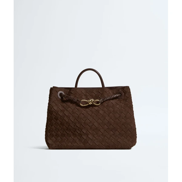 Khaite Women's Andiamo in Fondant - Brown Totes & Top-Handle Bags - The Lotus Tote Bag - Shop at Luxury Shoes 