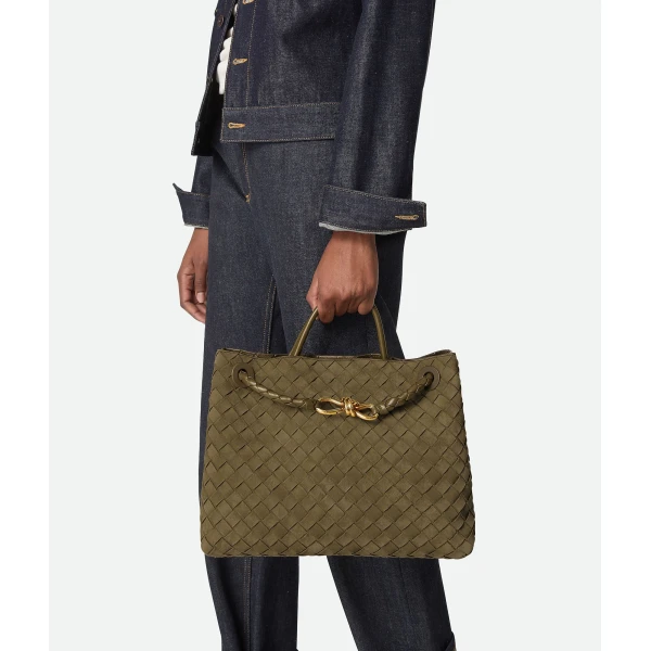 Khaite Women's Andiamo in Mud - Brown Totes & Top-Handle Bags - The Lotus Tote Bag - Shop at Luxury Shoes 