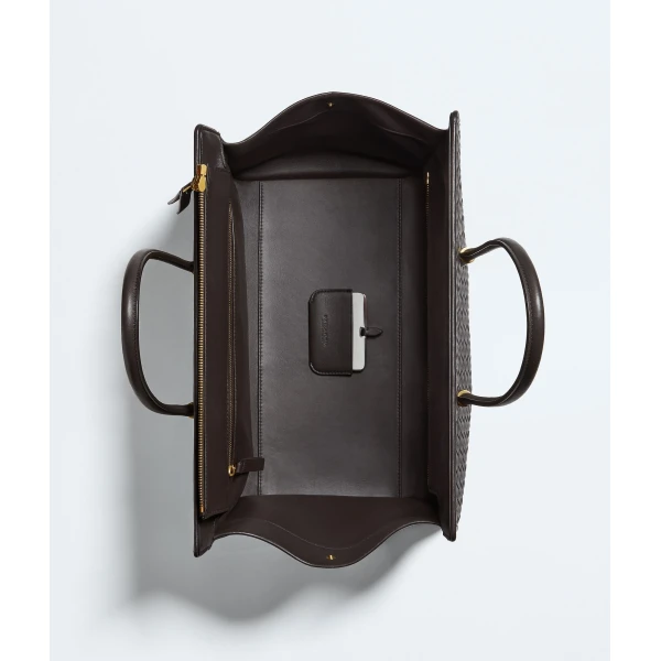 Khaite Women's Barbara Tote in Espresso - Brown Totes & Top-Handle Bags - The Lotus Tote Bag - Shop at Luxury Shoes 
