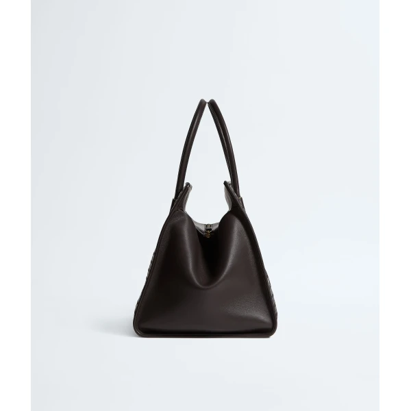 Khaite Women's Barbara Tote in Espresso - Brown Totes & Top-Handle Bags - The Lotus Tote Bag - Shop at Luxury Shoes 