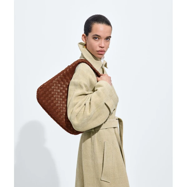 Khaite Women's Campana in Tannin - Brown Shoulder & Crossbody Bags - The Lotus Tote Bag - Shop at Luxury Shoes 
