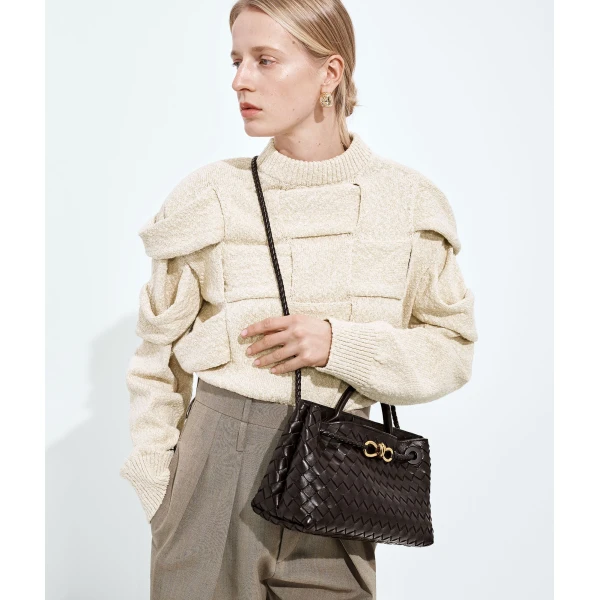 Khaite Women's East-West Andiamo in Fondant - Brown Totes & Top-Handle Bags - The Lotus Tote Bag - Shop at Luxury Shoes 