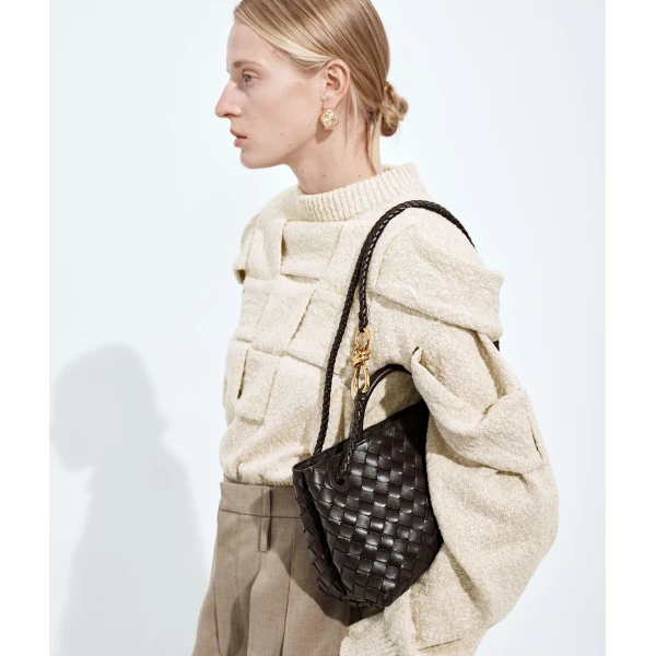 Khaite Women's East-West Andiamo in Fondant - Brown Totes & Top-Handle Bags - The Lotus Tote Bag - Shop at Luxury Shoes 