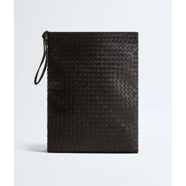 Khaite Women's Giornale Pouch in Espresso - Brown Clutch Bags - The Lotus Tote Bag - Shop at Luxury Shoes 