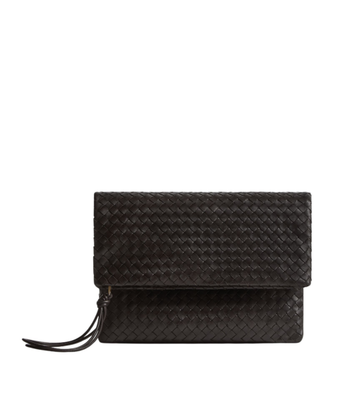 Khaite Women's Giornale Pouch in Espresso - Brown Clutch Bags - The Lotus Tote Bag - Shop at Luxury Shoes 