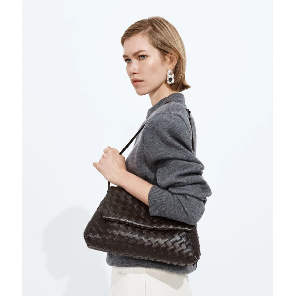 Khaite Women's Giorno in Fondant - Brown Shoulder & Crossbody Bags - The Lotus Tote Bag - Shop at Luxury Shoes 