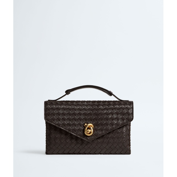 Khaite Women's Knot Lock in Fondant - Brown Clutch Bags - The Lotus Tote Bag - Shop at Luxury Shoes 
