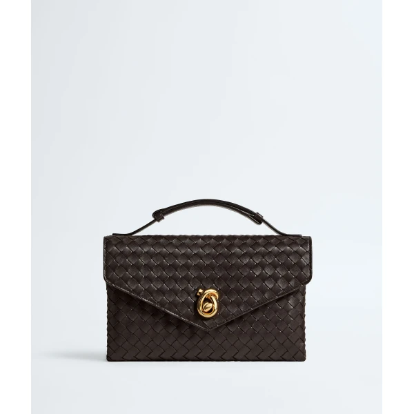 Khaite Women's Knot Lock in Fondant - Brown Clutch Bags - The Lotus Tote Bag - Shop at Luxury Shoes 