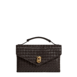 Khaite Women's Knot Lock in Fondant - Brown Clutch Bags - The Lotus Tote Bag - Shop at Luxury Shoes 