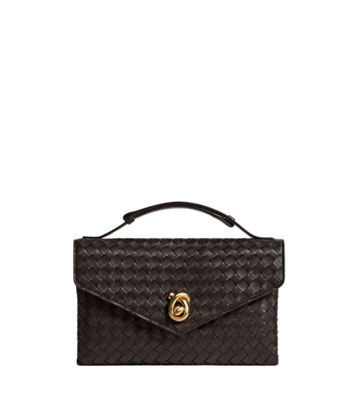 Khaite Women's Knot Lock in Fondant - Brown Clutch Bags - The Lotus Tote Bag - Shop at Luxury Shoes 