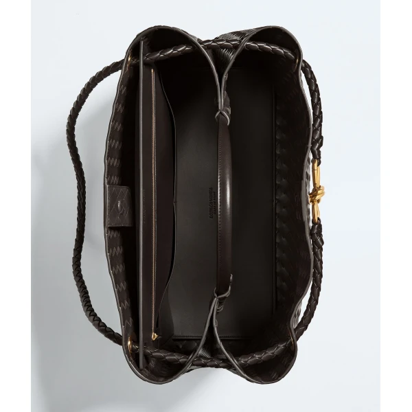 Khaite Women's Large Andiamo in Fondant - Brown Totes & Top-Handle Bags - The Lotus Tote Bag - Shop at Luxury Shoes 