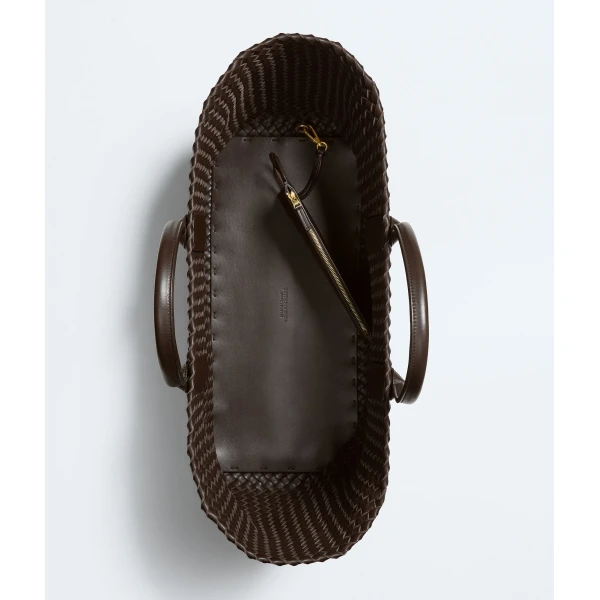 Khaite Women's Large Cabat in Fondant - Brown Totes & Top-Handle Bags - The Lotus Tote Bag - Shop at Luxury Shoes 
