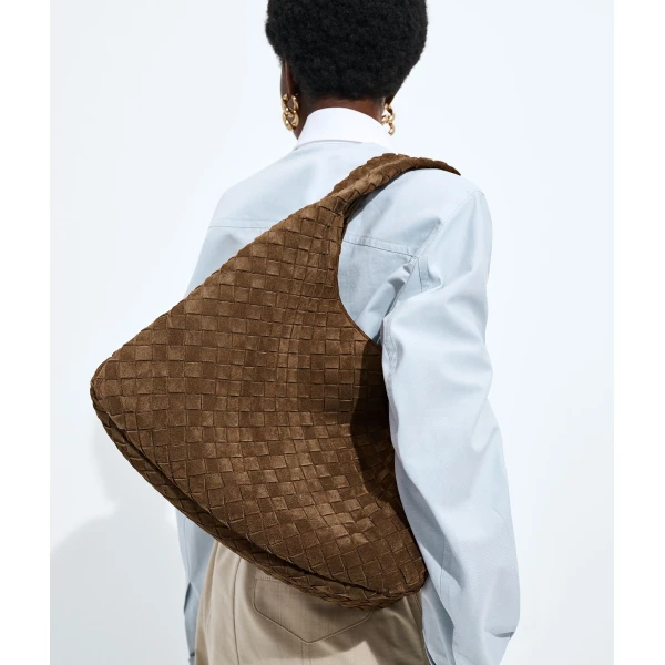 Khaite Women's Large Campana in Nocciola - Brown Shoulder & Crossbody Bags - The Lotus Tote Bag - Shop at Luxury Shoes 