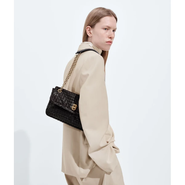 Khaite Women's Madison in Espresso - Brown Shoulder & Crossbody Bags - The Lotus Tote Bag - Shop at Luxury Shoes 