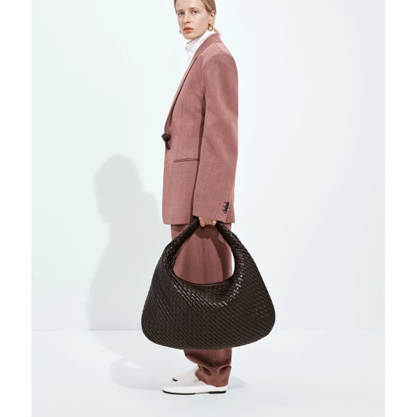 Khaite Women's Maxi Veneta in Fondant - Brown Shoulder & Crossbody Bags - The Lotus Tote Bag - Shop at Luxury Shoes 