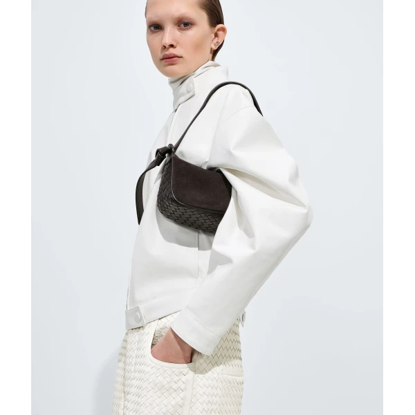Khaite Women's Nodo Shoulder Bag in Espresso - Brown Shoulder & Crossbody Bags - The Lotus Tote Bag - Shop at Luxury Shoes 