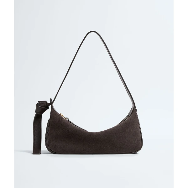 Khaite Women's Nodo Shoulder Bag in Espresso - Brown Shoulder & Crossbody Bags - The Lotus Tote Bag - Shop at Luxury Shoes 