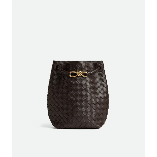 Khaite Women's Small Andiamo Bucket in Fondant - Brown Bucket Bags - The Lotus Tote Bag - Shop at Luxury Shoes 