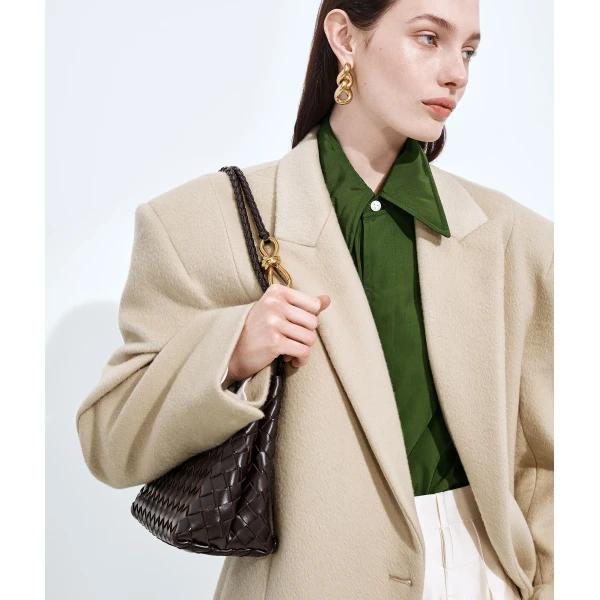 Khaite Women's Small Andiamo in Fondant - Brown Totes & Top-Handle Bags - The Lotus Tote Bag - Shop at Luxury Shoes 