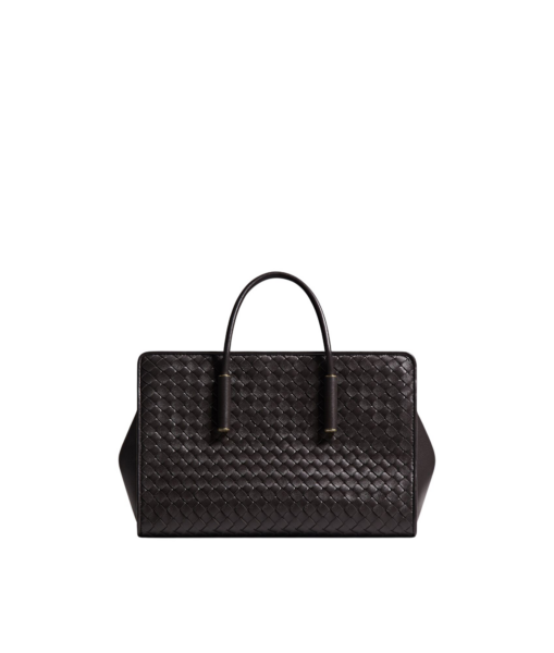 Khaite Women's Small Barbara Tote in Espresso - Brown Totes & Top-Handle Bags - The Lotus Tote Bag - Shop at Luxury Shoes 
