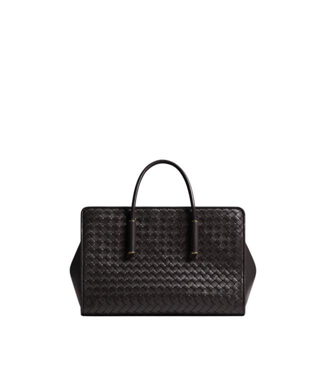 Khaite Women's Small Barbara Tote in Espresso - Brown Totes & Top-Handle Bags - The Lotus Tote Bag - Shop at Luxury Shoes 