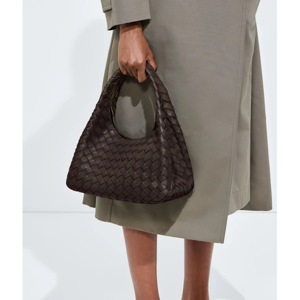 Khaite Women's Small Campana in Fondant - Brown Shoulder & Crossbody Bags - The Lotus Tote Bag - Shop at Luxury Shoes 