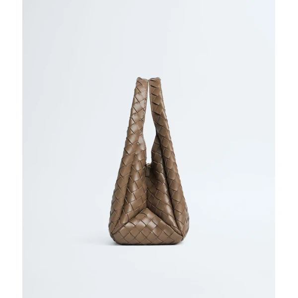 Khaite Women's Small Campana in Pinecone - Brown Shoulder & Crossbody Bags - The Lotus Tote Bag - Shop at Luxury Shoes 