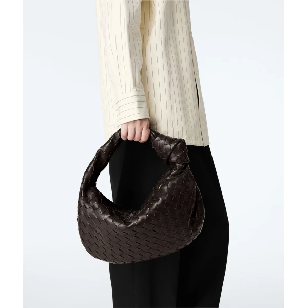 Khaite Women's Small Jodie in Fondant - Brown Shoulder & Crossbody Bags - The Lotus Tote Bag - Shop at Luxury Shoes 