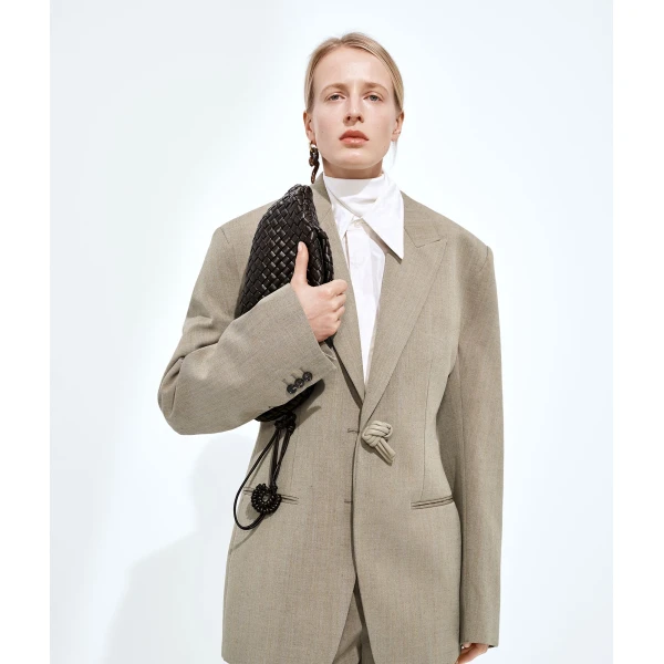 Khaite Women's Small Onda Clutch in Espresso - Brown Clutch Bags - The Lotus Tote Bag - Shop at Luxury Shoes 