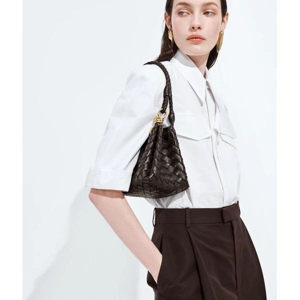 Khaite Women's Small Parachute in Fondant - Brown Shoulder & Crossbody Bags - The Lotus Tote Bag - Shop at Luxury Shoes 