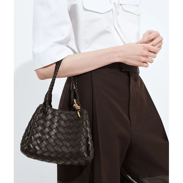 Khaite Women's Small Parachute in Fondant - Brown Shoulder & Crossbody Bags - The Lotus Tote Bag - Shop at Luxury Shoes 