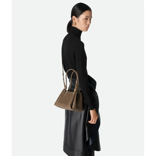 Khaite Women's Small Parachute in Pinecone - Brown Shoulder & Crossbody Bags - The Lotus Tote Bag - Shop at Luxury Shoes 
