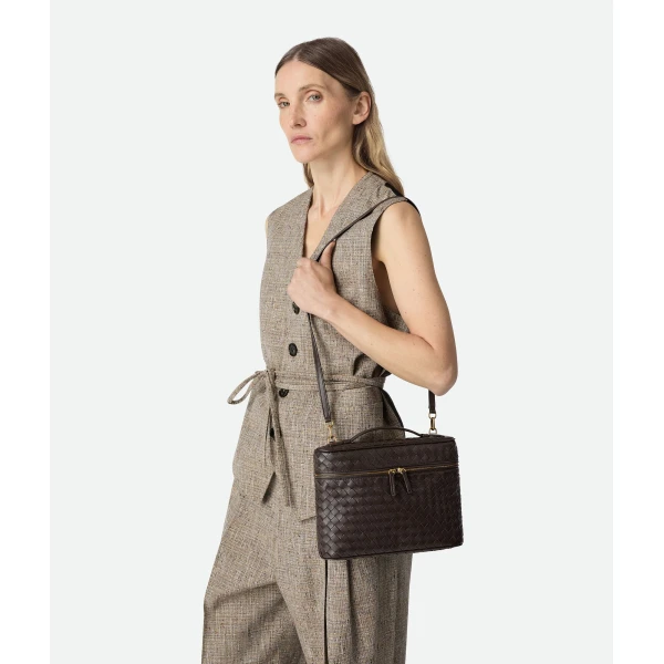 Khaite Women's Soft Vanity in Fondant - Brown Clutch Bags - The Lotus Tote Bag - Shop at Luxury Shoes 