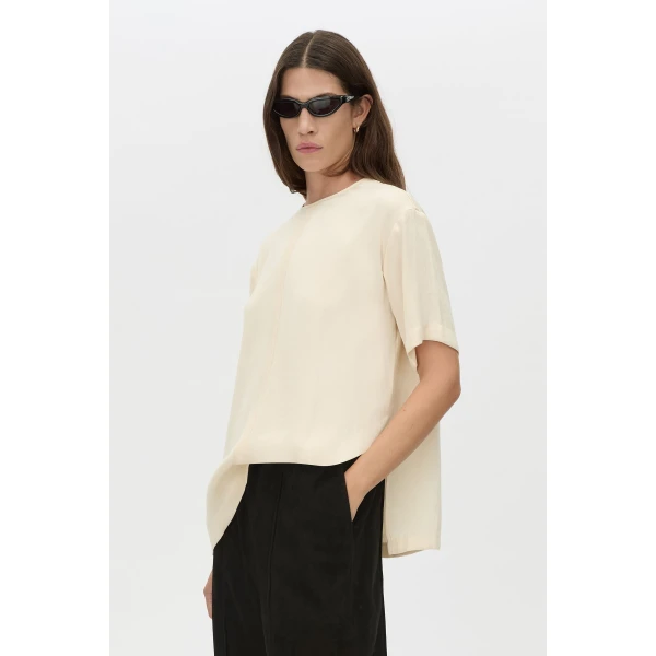 Camilla and Marc Allegro Satin Tee - Tops - Luxury Ready-to-Wear at Luxury Shoes 