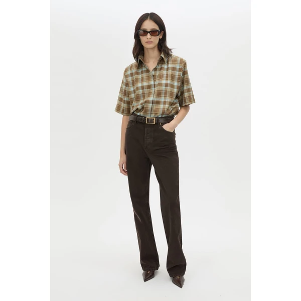 Camilla and Marc Arian Short Sleeve Check Shirt - Tops - Luxury Ready-to-Wear at Luxury Shoes 