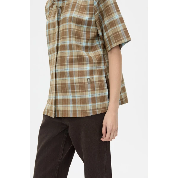 Camilla and Marc Arian Short Sleeve Check Shirt - Tops - Luxury Ready-to-Wear at Luxury Shoes 