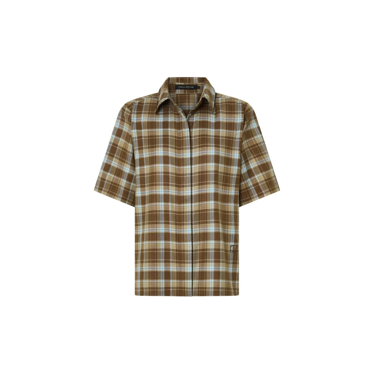 Camilla and Marc Arian Short Sleeve Check Shirt - Tops - Luxury Ready-to-Wear at Luxury Shoes 