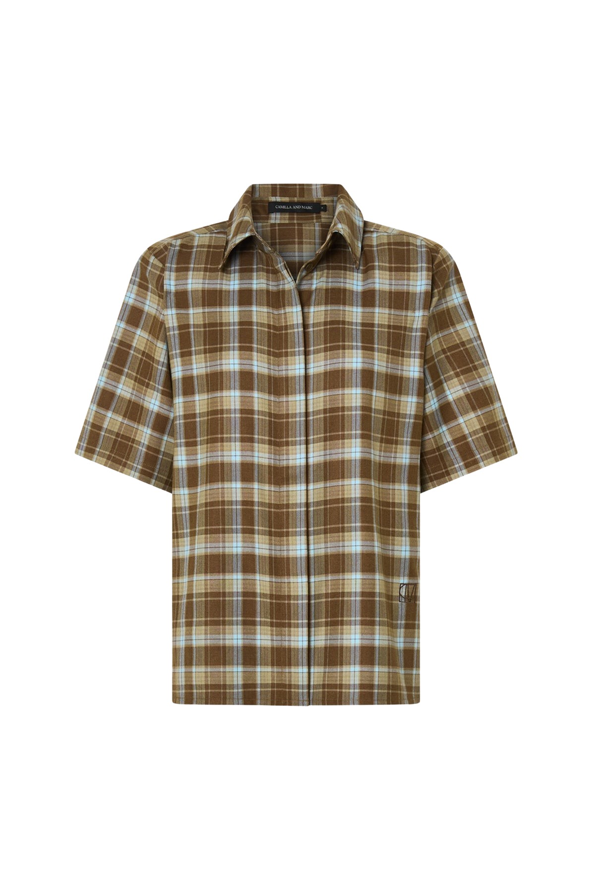 Camilla and Marc Arian Short Sleeve Check Shirt - Tops - Luxury Ready-to-Wear at Luxury Shoes 