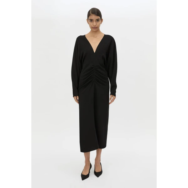 Camilla and Marc Dune Draped Waist Midi Dress - Dresses - Luxury Ready-to-Wear at Luxury Shoes 