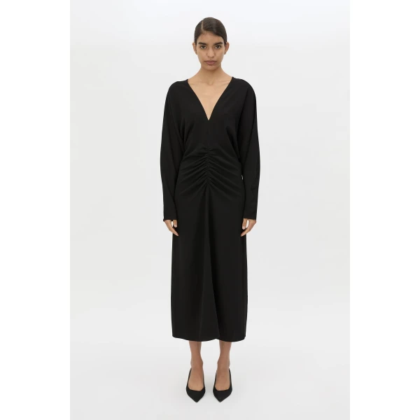 Camilla and Marc Dune Draped Waist Midi Dress - Dresses - Luxury Ready-to-Wear at Luxury Shoes 
