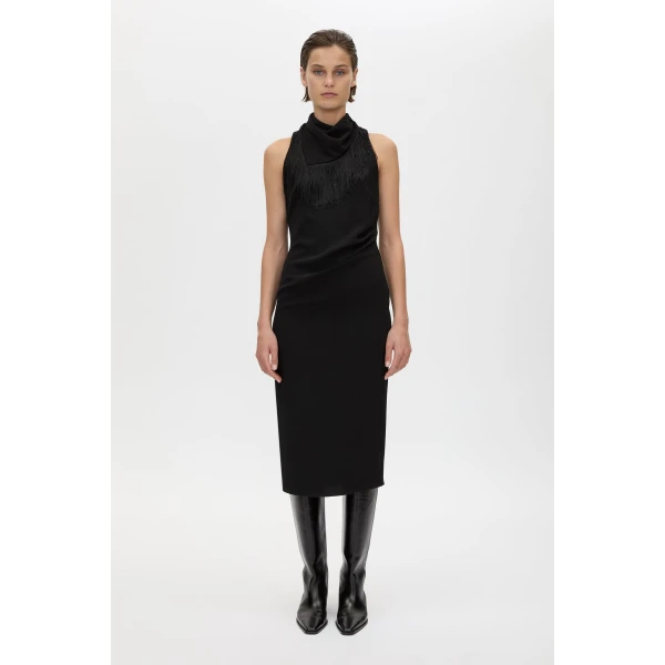 Camilla and Marc Dune Fringe Detail Midi Dress - Dresses - Luxury Ready-to-Wear at Luxury Shoes 